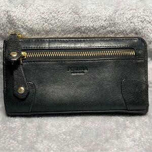 Perlina Black Leather Women's Wallet